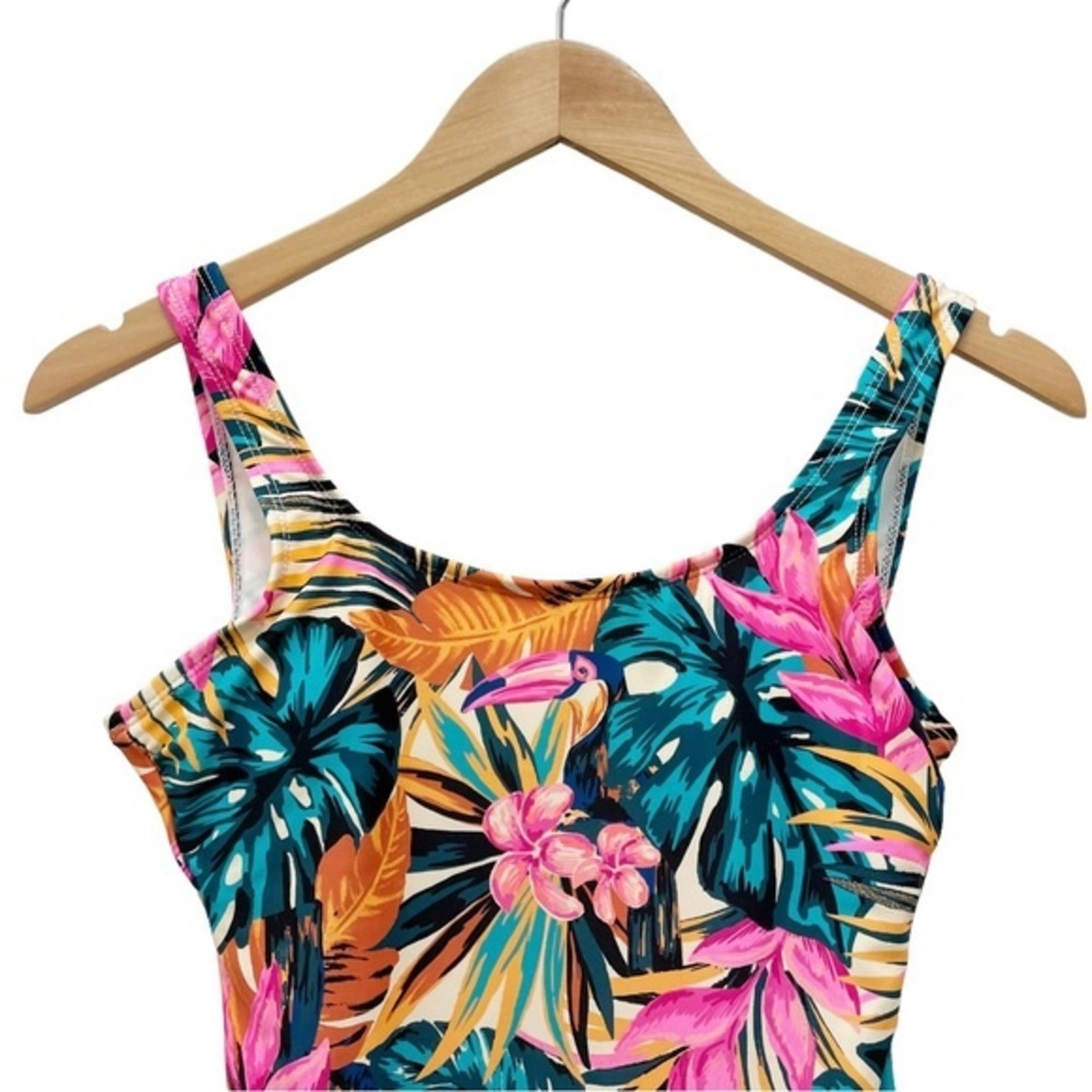 NWT Decree Tropical Print One Piece Swimsuit Women's Size Small Summer Vacation - Picture 4 of 12